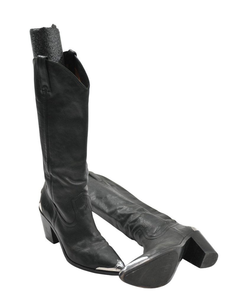 Frye Faye Metal Plate Leather Western Boots